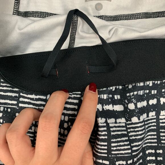 Nike Just Do It Legging Womens M Medium Black White Dri Fit Cropped Drawstring - Picture 6 of 12